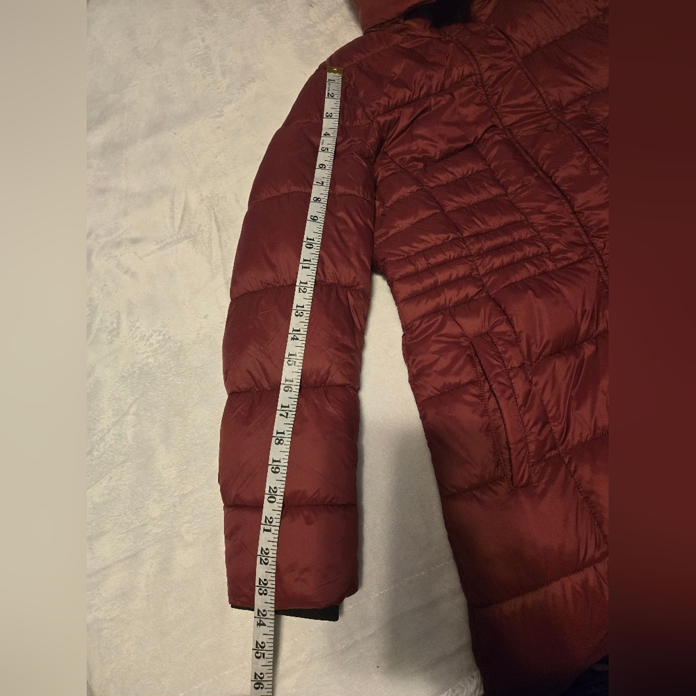 NWT Haute Edition Women's Long Padded Puffer Jacket with Faux Fur Lined Hood - Picture 8 of 16